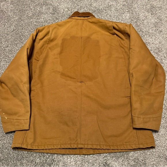Carhartt Jacket Mens 48 Regular Brown‎ Blanket Lined Corduroy Duck Canvas Button - Picture 9 of 11